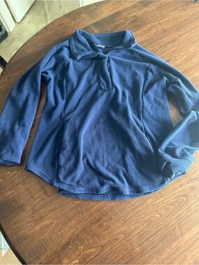 Navy Blue Quarter-Zip Fleece Pullover